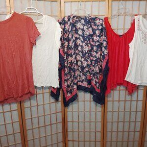 LOT OF 5/$20 WOMENS TOPS BLOUSES CARDIGAN BUFFALO DAVID BITTON FELINA~SIZE XL